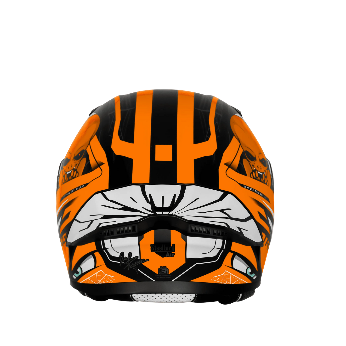 Steelbird Sba 20 Strance Black Orange Flip Up Helmet