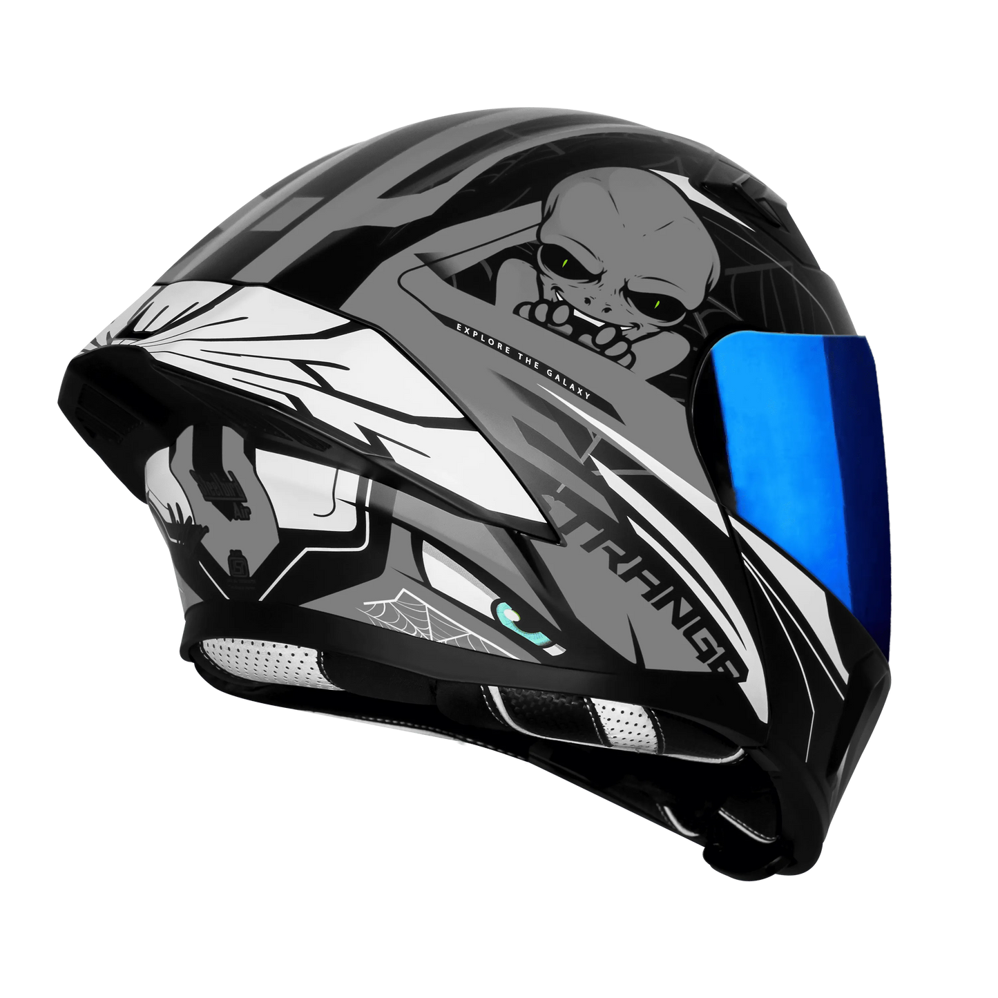 Steelbird Sba 20 Strange Matt Black Gray Flip Up Helmet