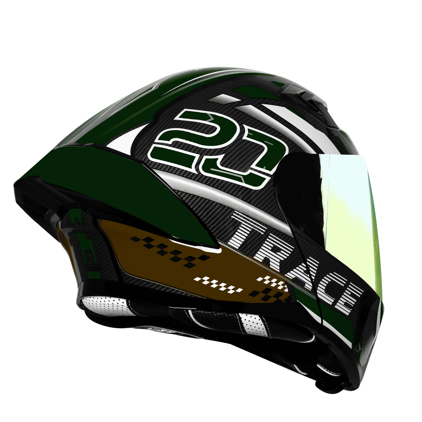 Steelbird Sba 20 Trace Black Batte Green Flip Up Helmet