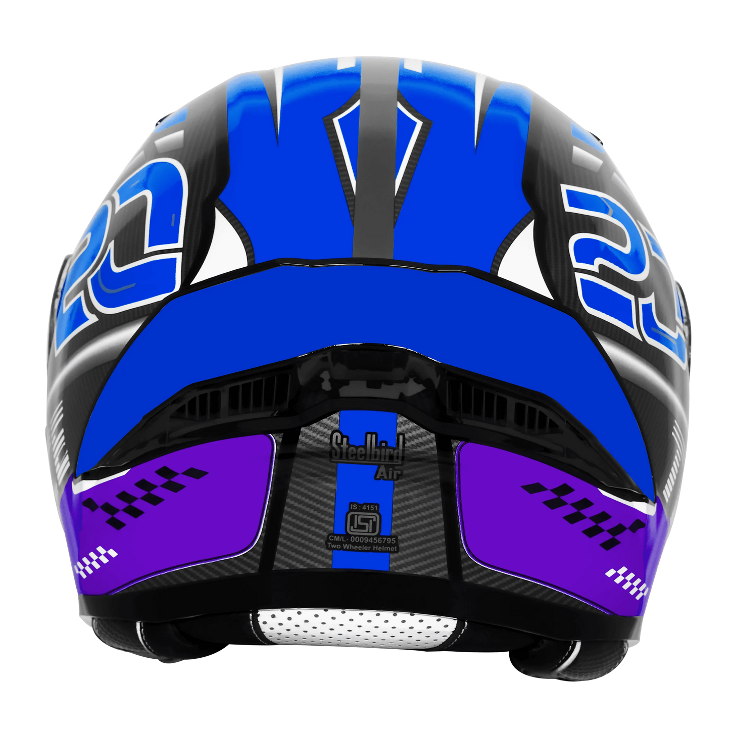 Steelbird Sba 20 Trace Black Blue Flip Up Helmet