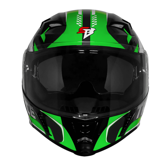 Steelbird Sba 20 Trace Black Green Flip Up Helmet