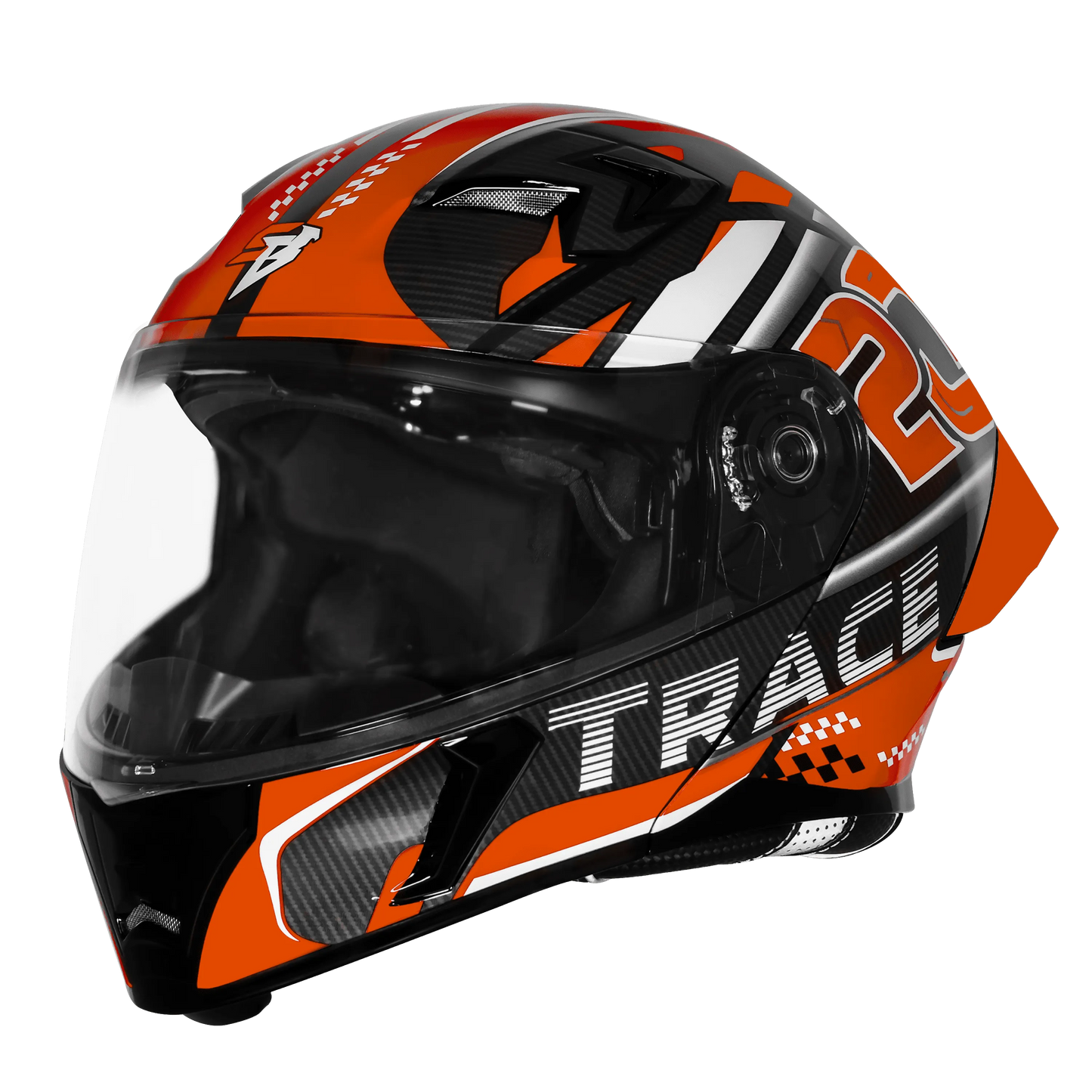 Steelbird Sba 20 Trace Black Orange Flip Up Helmet