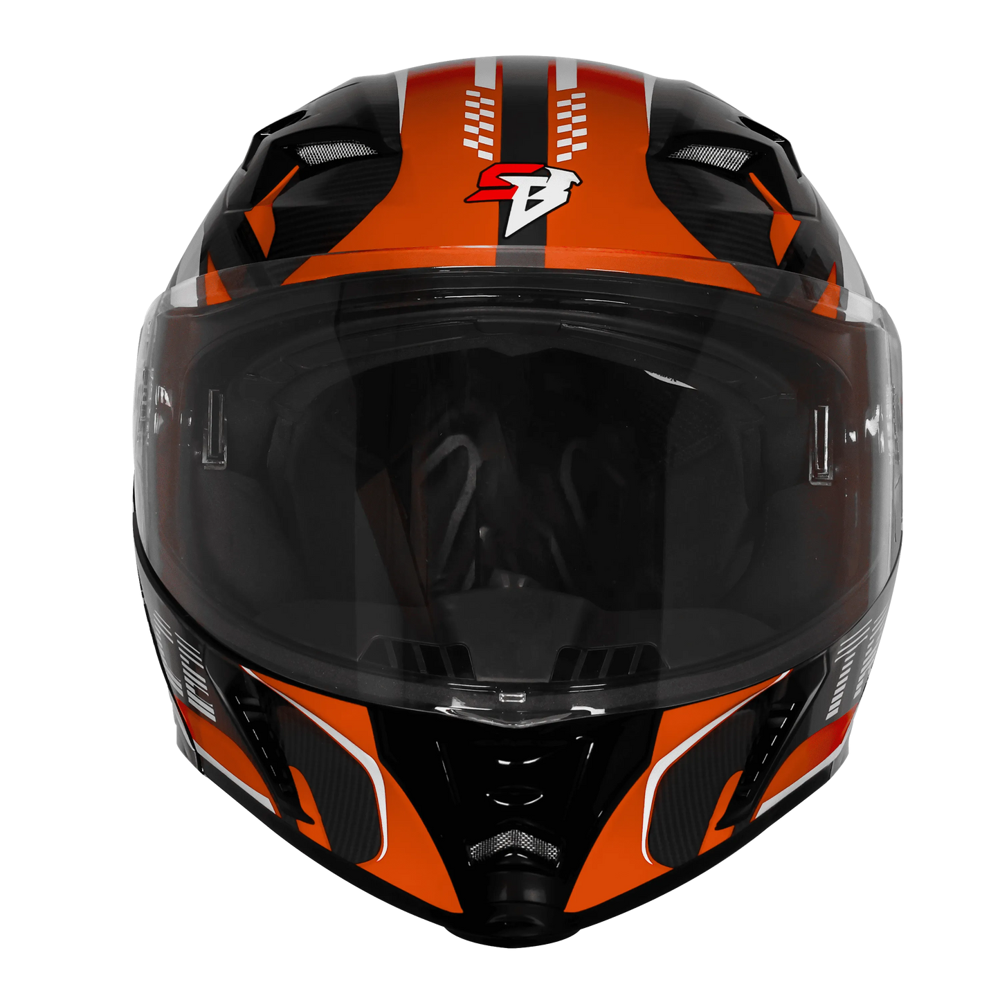 Steelbird Sba 20 Trace Black Orange Flip Up Helmet