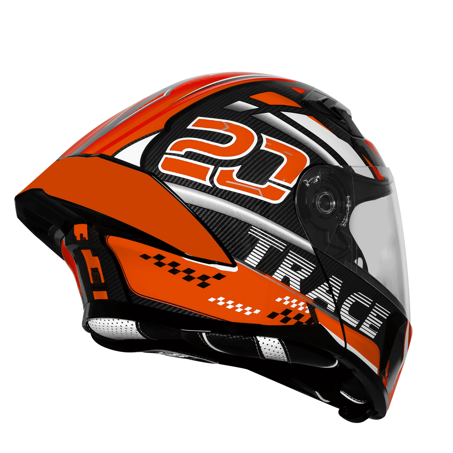 Steelbird Sba 20 Trace Black Orange Flip Up Helmet