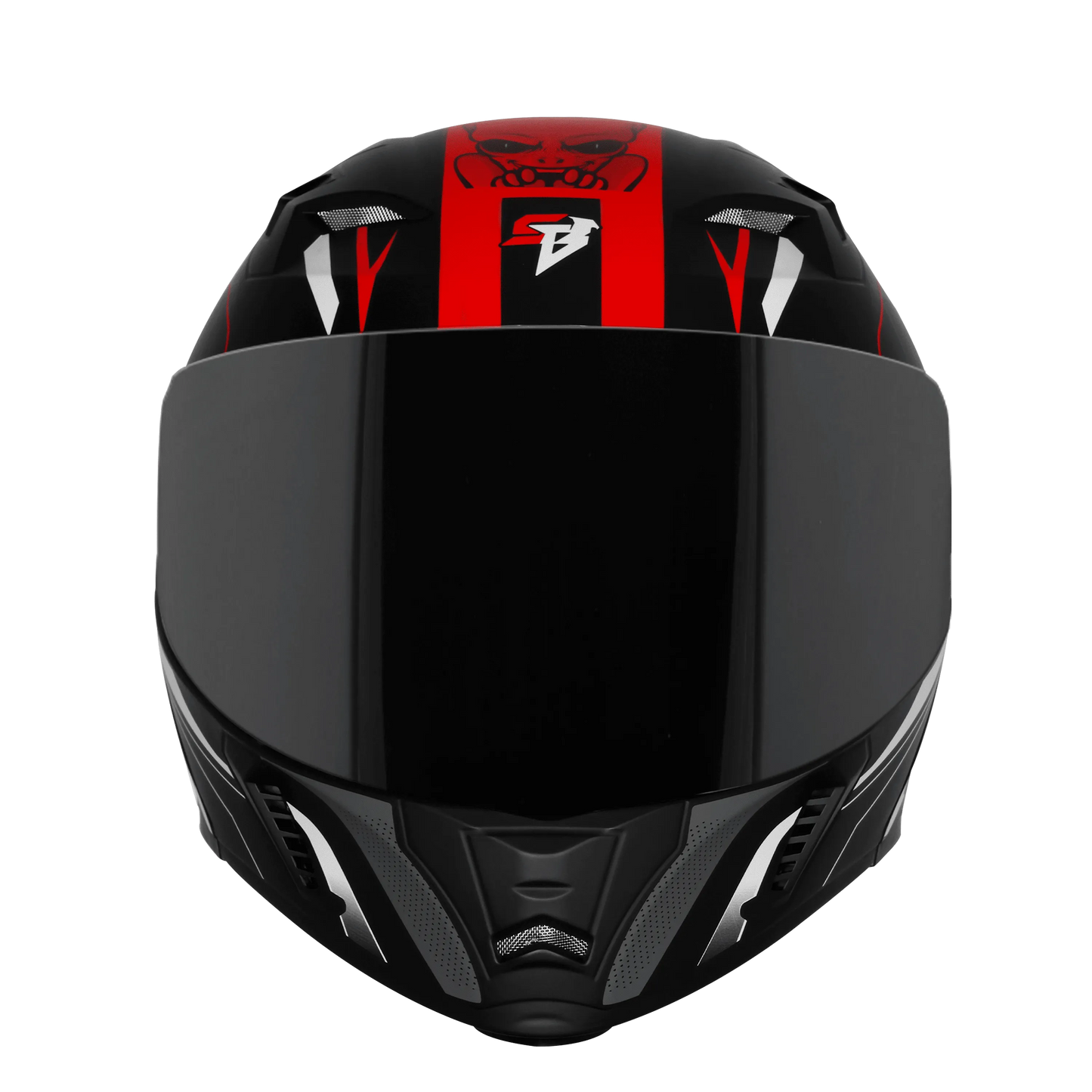 Steelbird Sba Strange Black Red Flip Up Helmet
