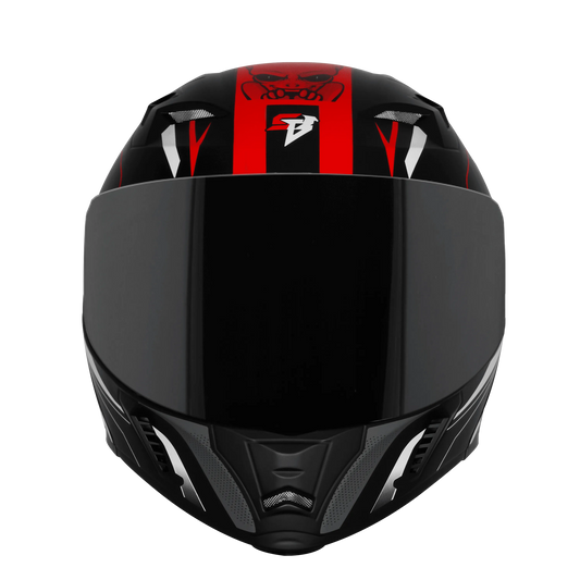 Steelbird Sba Strange Black Red Flip Up Helmet