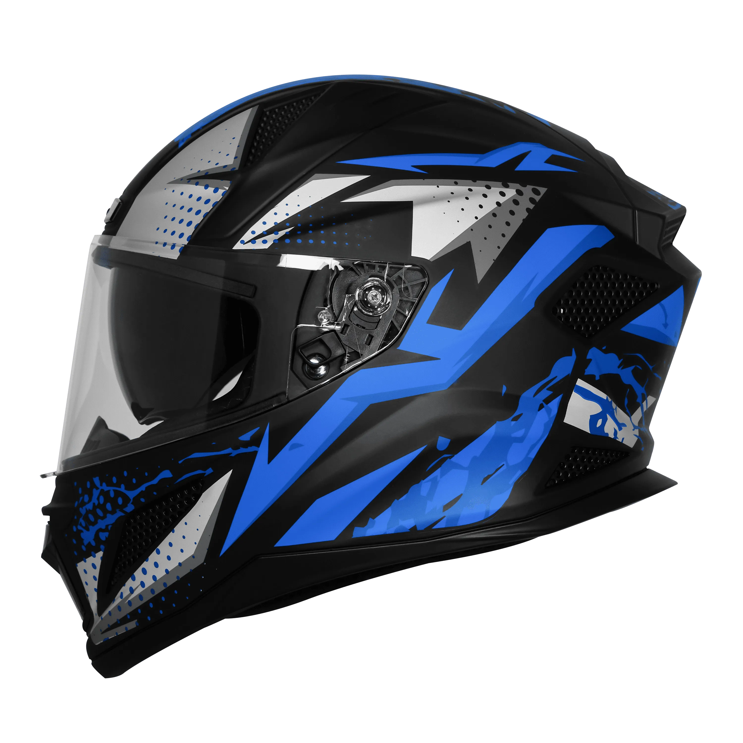 Steelbird SBH-25 SHARP ALBUS MATT BLACK WITH BLUE – Sparkly Helmets