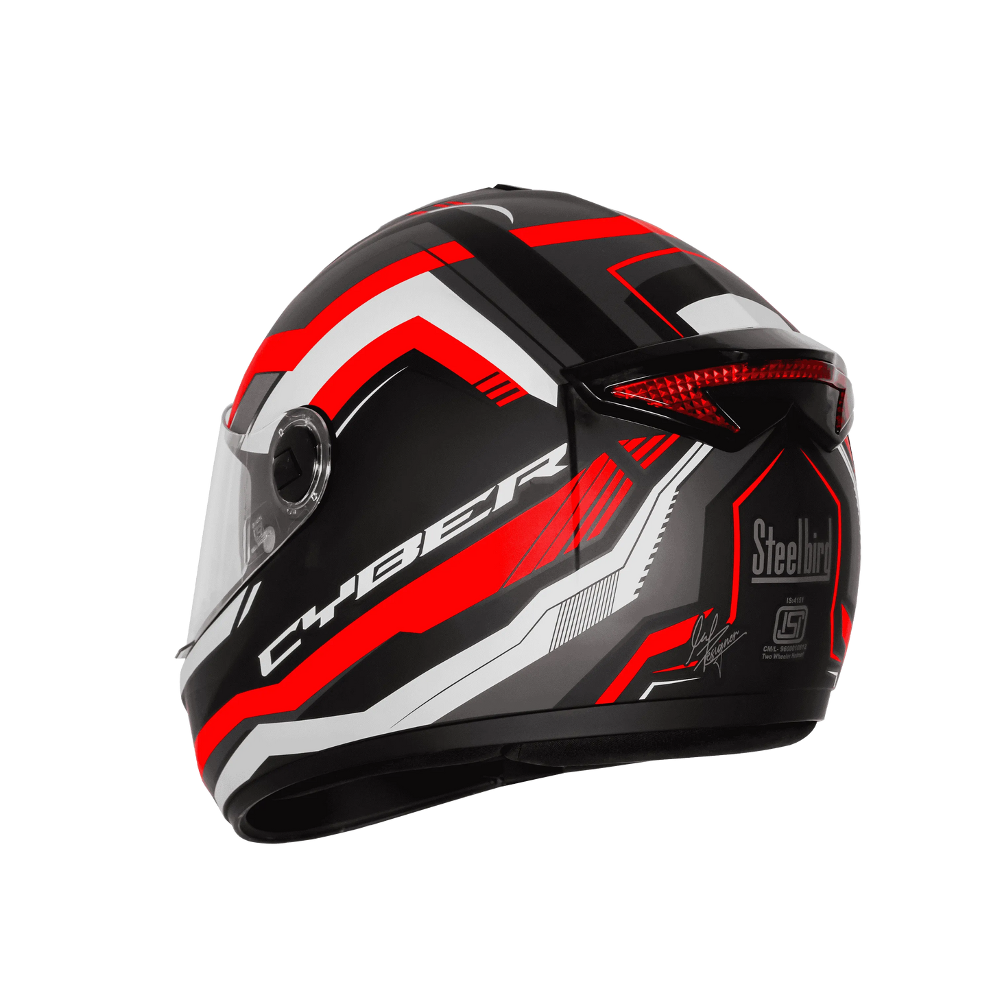 Steelbird Sbh-34 Rf Cyber Black Red Full Face Helmet