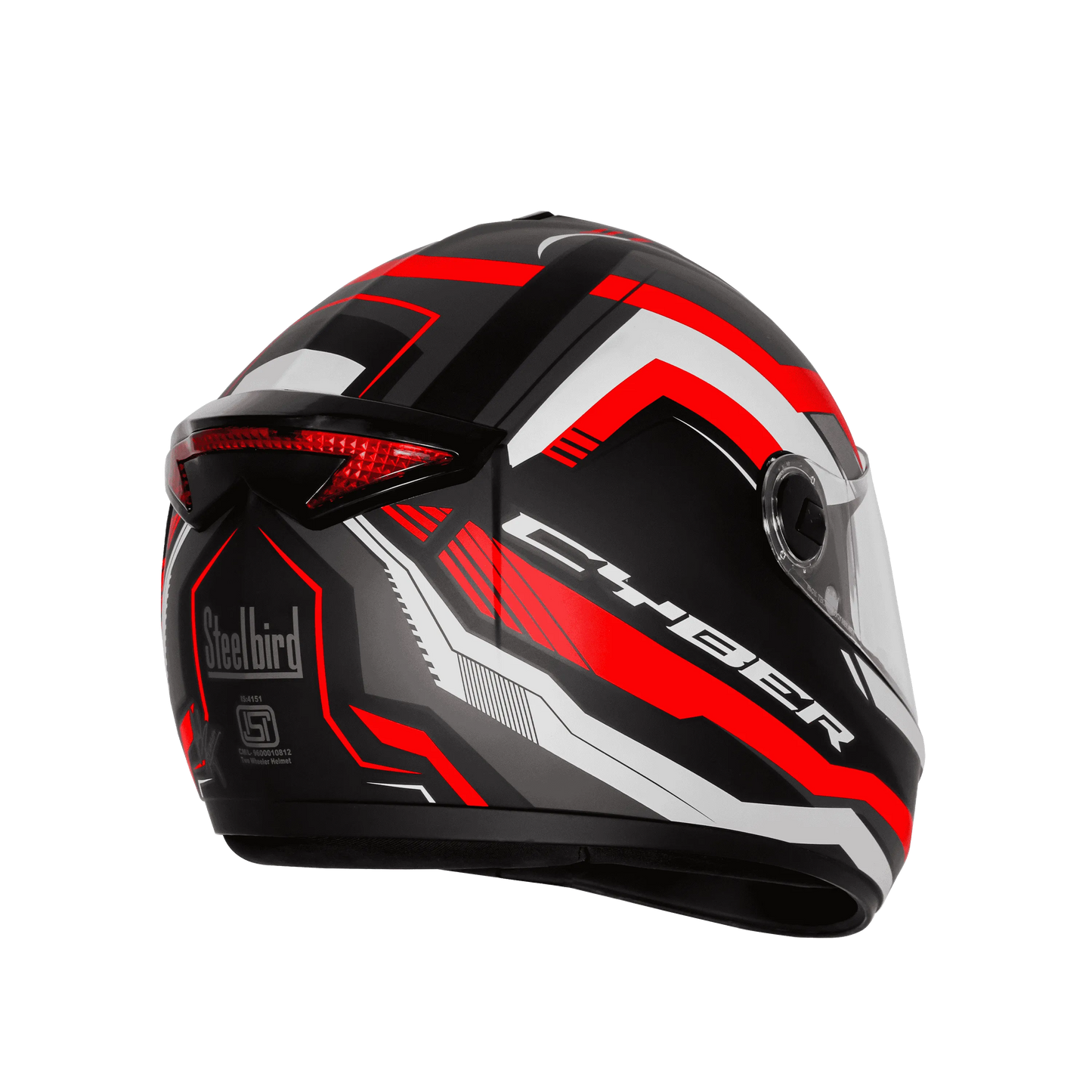 Steelbird Sbh-34 Rf Cyber Black Red Full Face Helmet