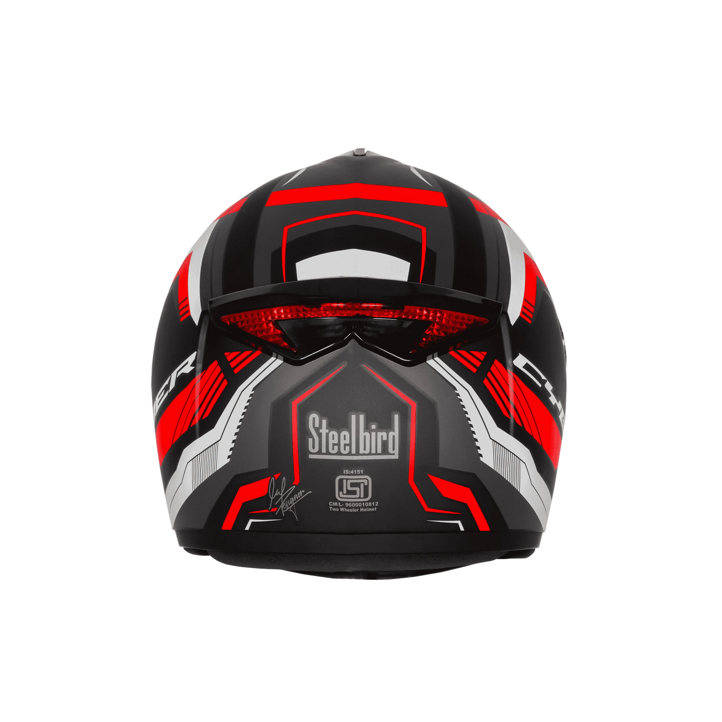 Steelbird Sbh-34 Rf Cyber Black Red Full Face Helmet