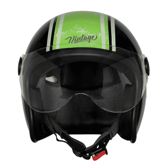 Steelbird SBH-54 VINTAGE RACERS GLOSSY BLACK WITH DARK GREEN