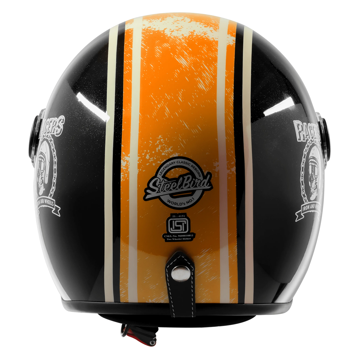 Steelbird SBH-54 VINTAGE RACERS MATT BLACK WITH ORANGE