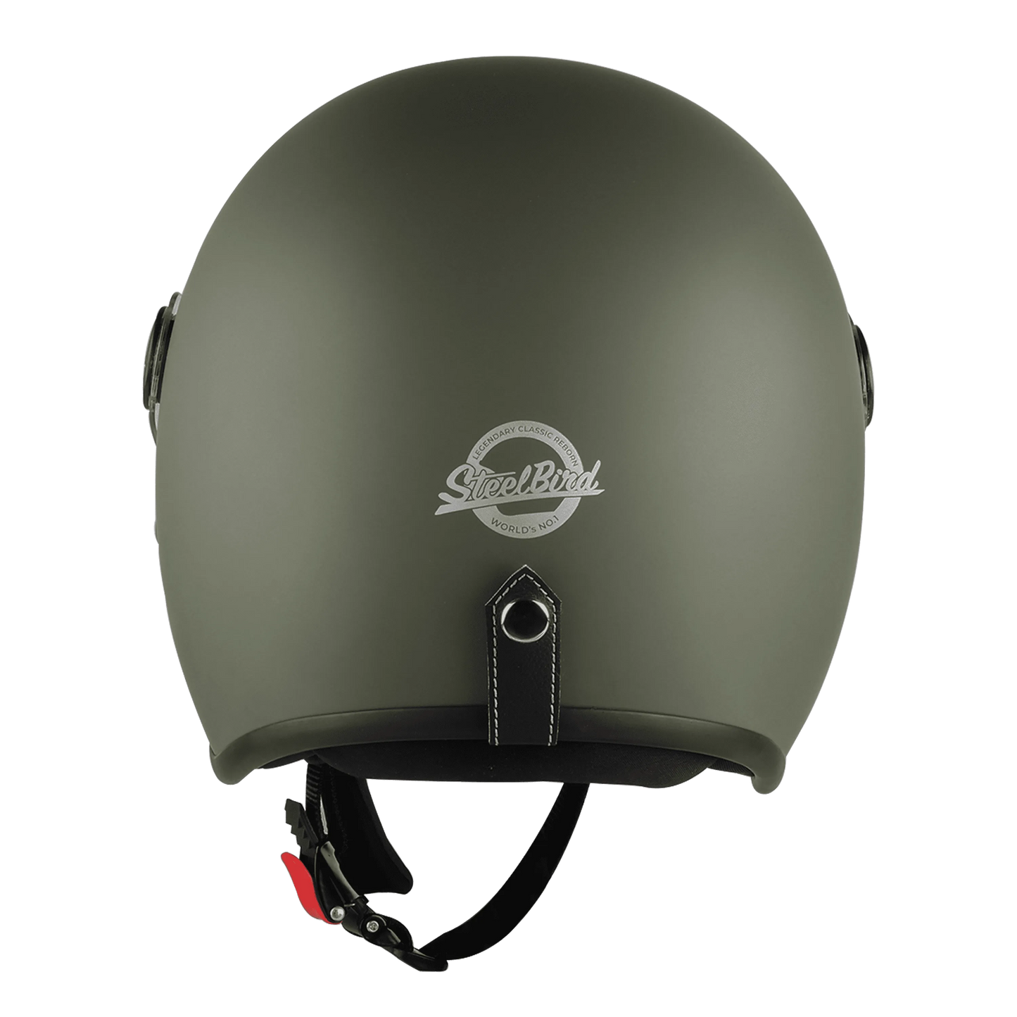 Steelbird Sbh-56 Vintage Matt Battle Green Half Face Helmet