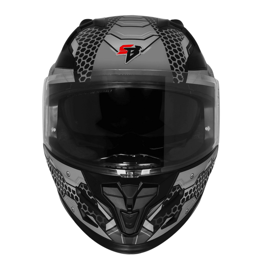 Steelbird Sbh-61 Sxe St2 Black With Grey Full Face Helmet