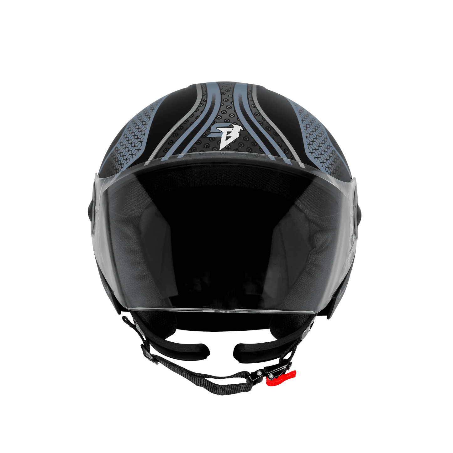 Steelbird Sbh-64 Zip Rebel Riders Black Green Half Face Helmet