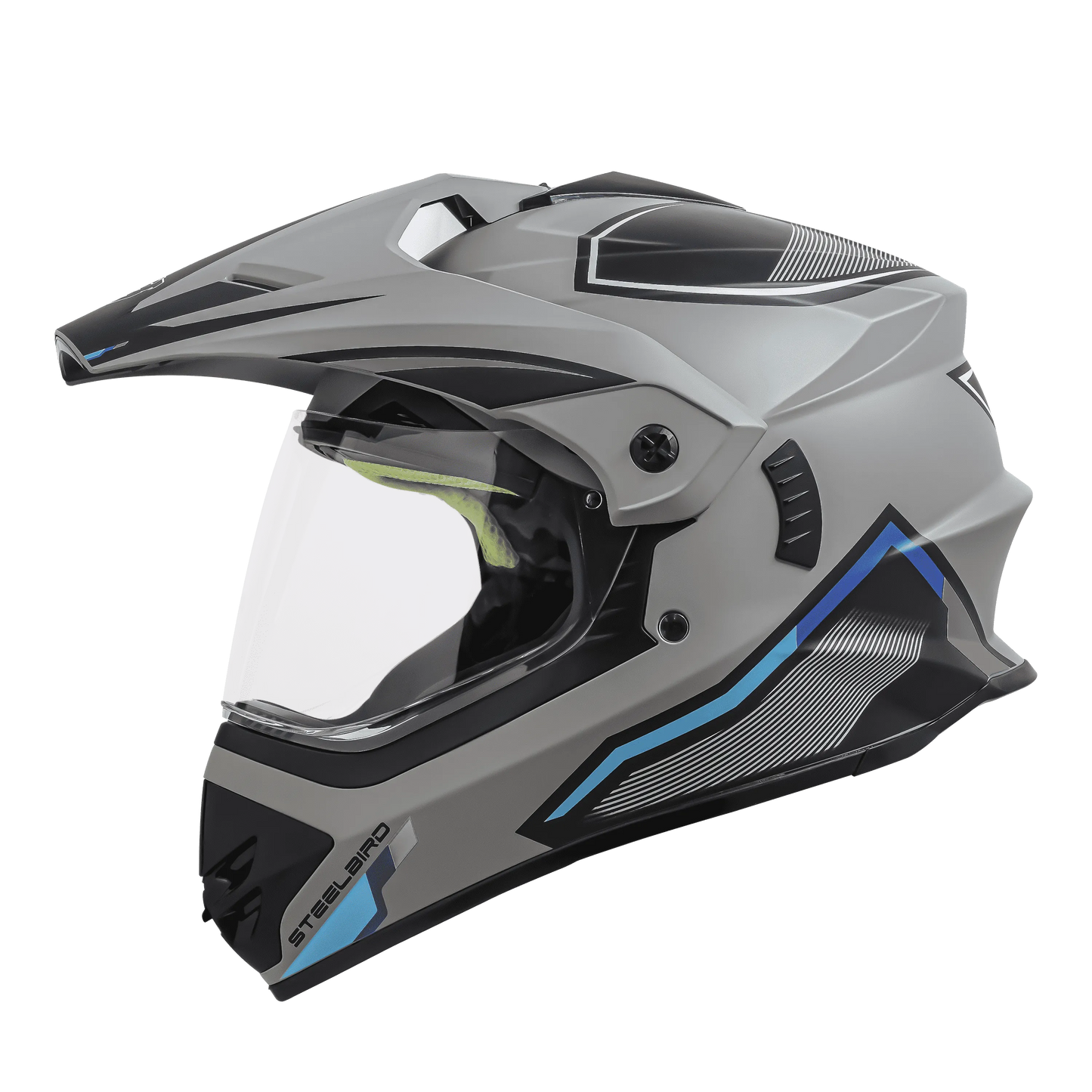 STEELBIRD Sbh 13 Racer Grey Gray Full Face Helmet