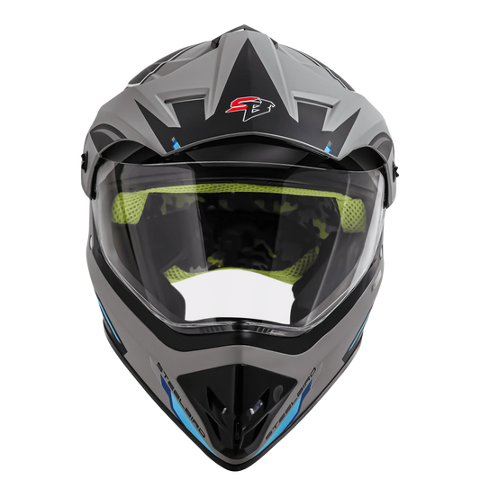 STEELBIRD Sbh 13 Racer Grey Gray Full Face Helmet