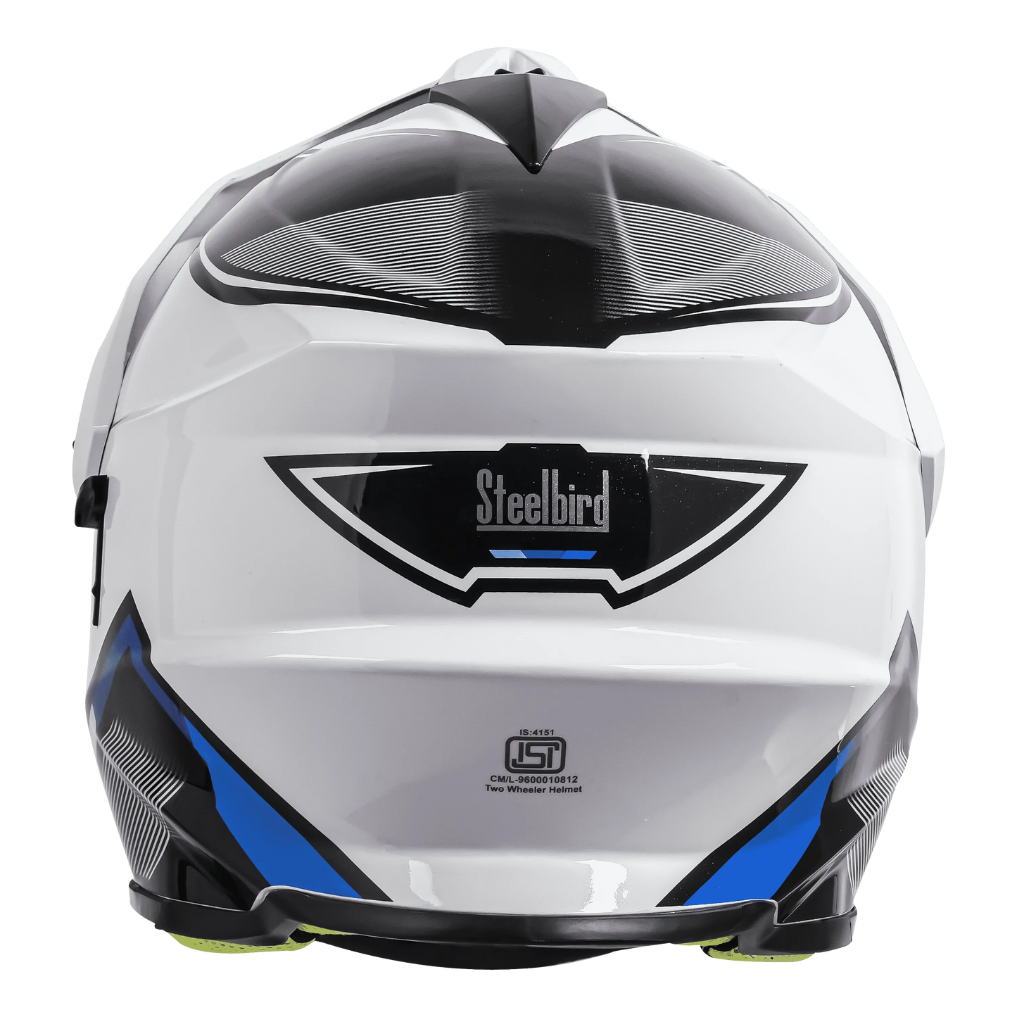 STEELBIRD Sbh 13 Racer White Blue Off Road Helmet