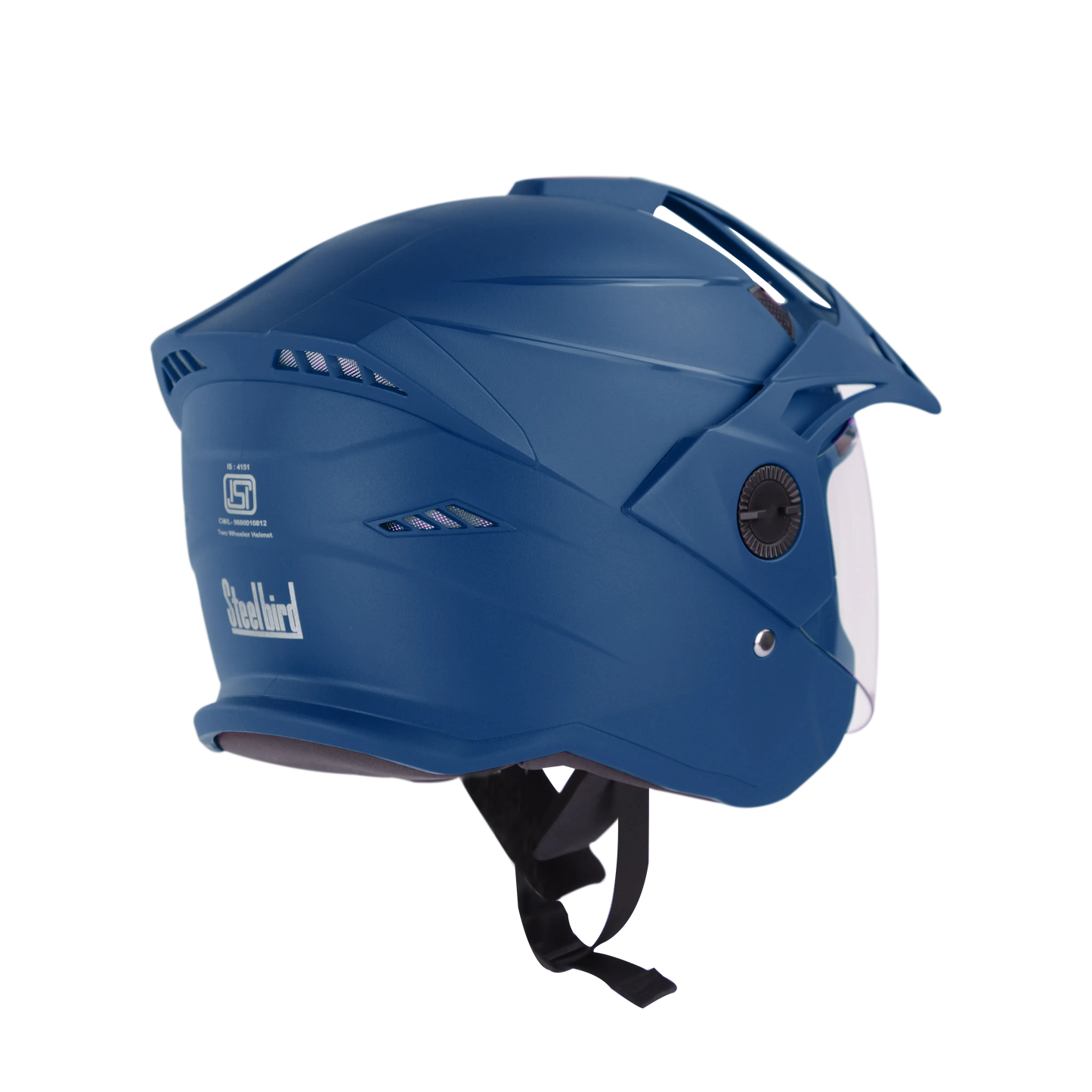 Steelbird SBH 23 AVA dashing JAZZ BLUE Half Face Helmet