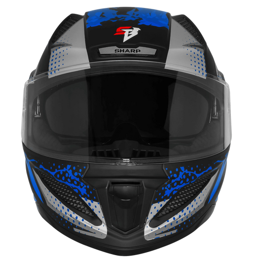 Steelbird Sbh 25 Albus Black Blue Full Face Helmet