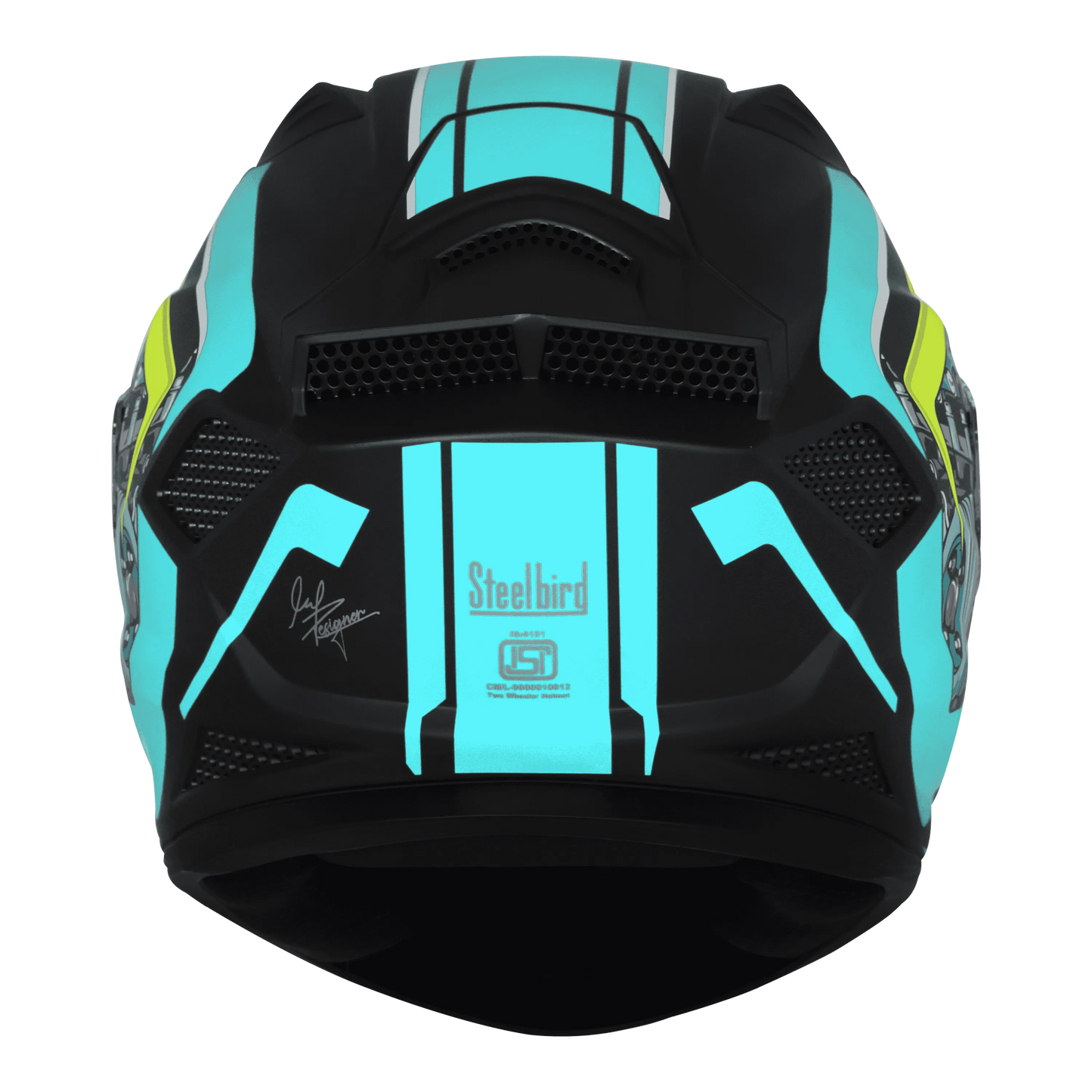 STEELBIRD Sbh 25 Sharp Glsy Black Jazz Blue Full Face Helmet