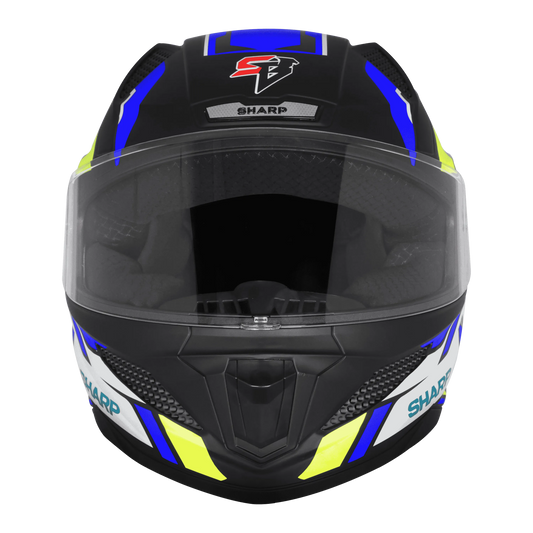 Steelbird Sbh 25 Sharp Spiky Black Blue Full Face Helmet