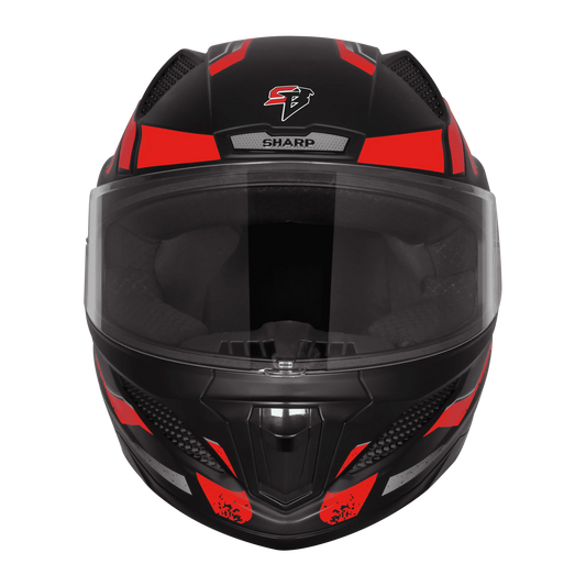 Steelbird Sbh 25 Sharp Spirit Matt Black Red Full Face Helmet