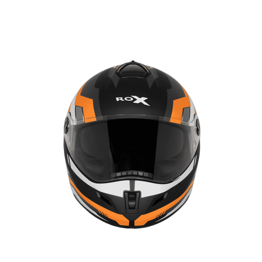 Steelbird Sbh 34 Rf Cyber Black Orange Full Face Helmet