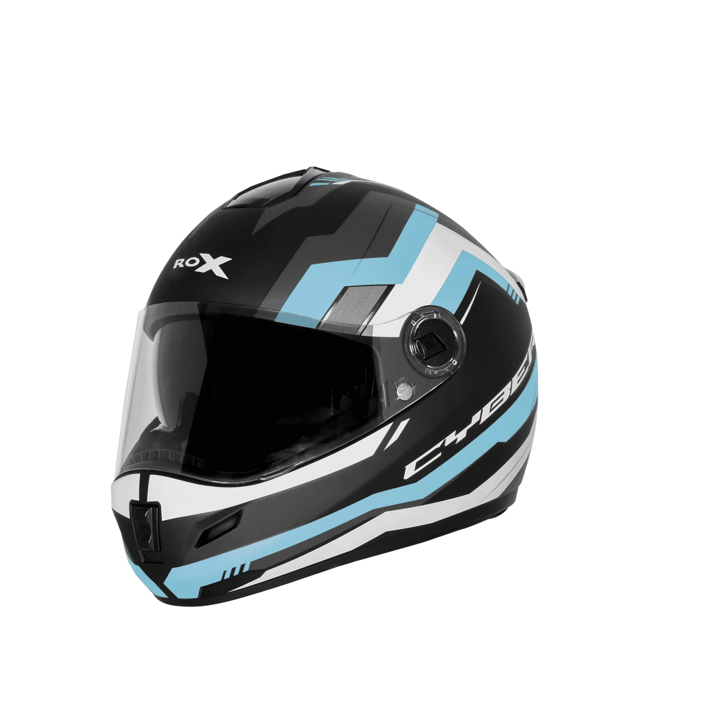 Steelbird Sbh 34 Rf Cyper Black Blue Full Face Helmet