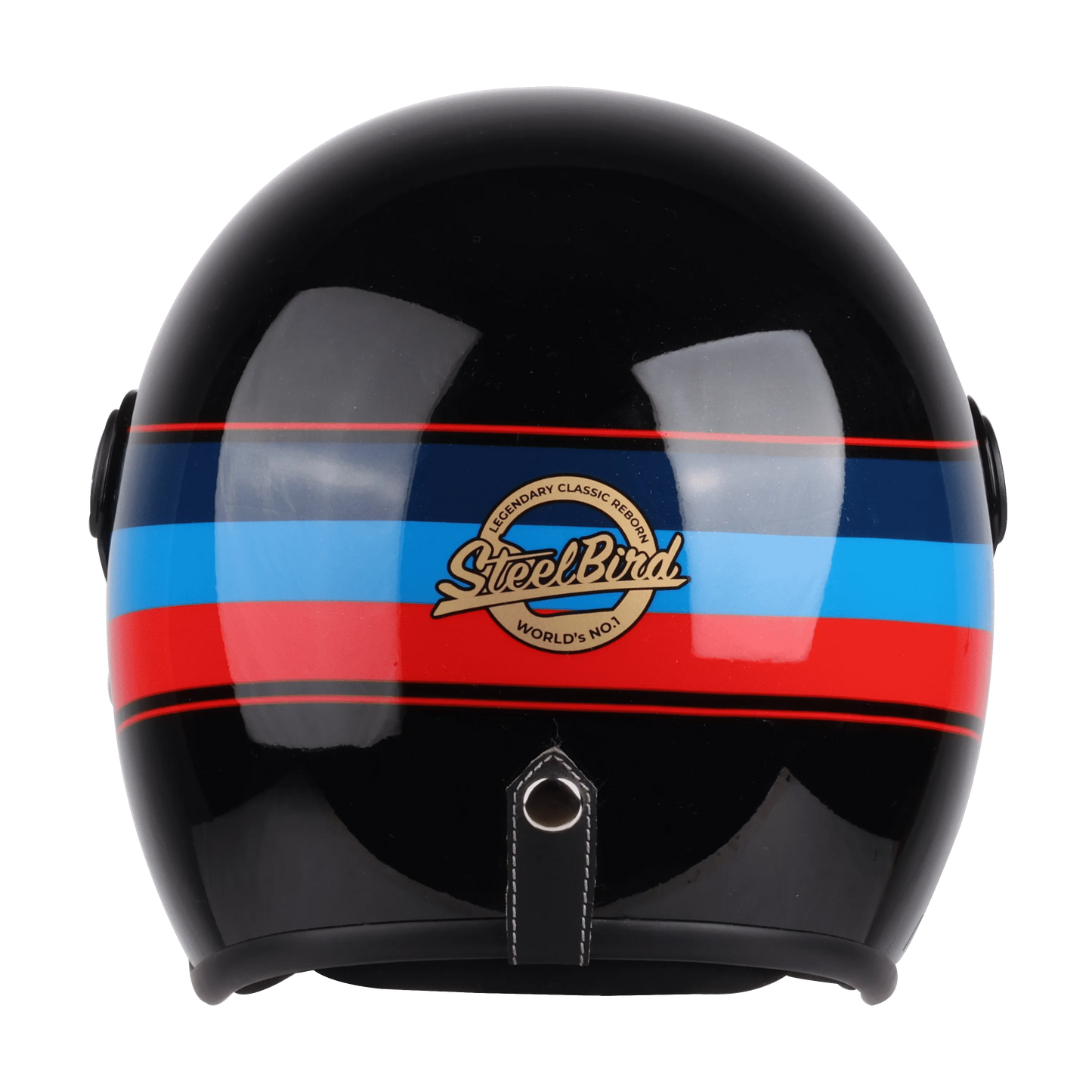 STEELBIRD Sbh 54 Vintage Black Red Full Face Helmet