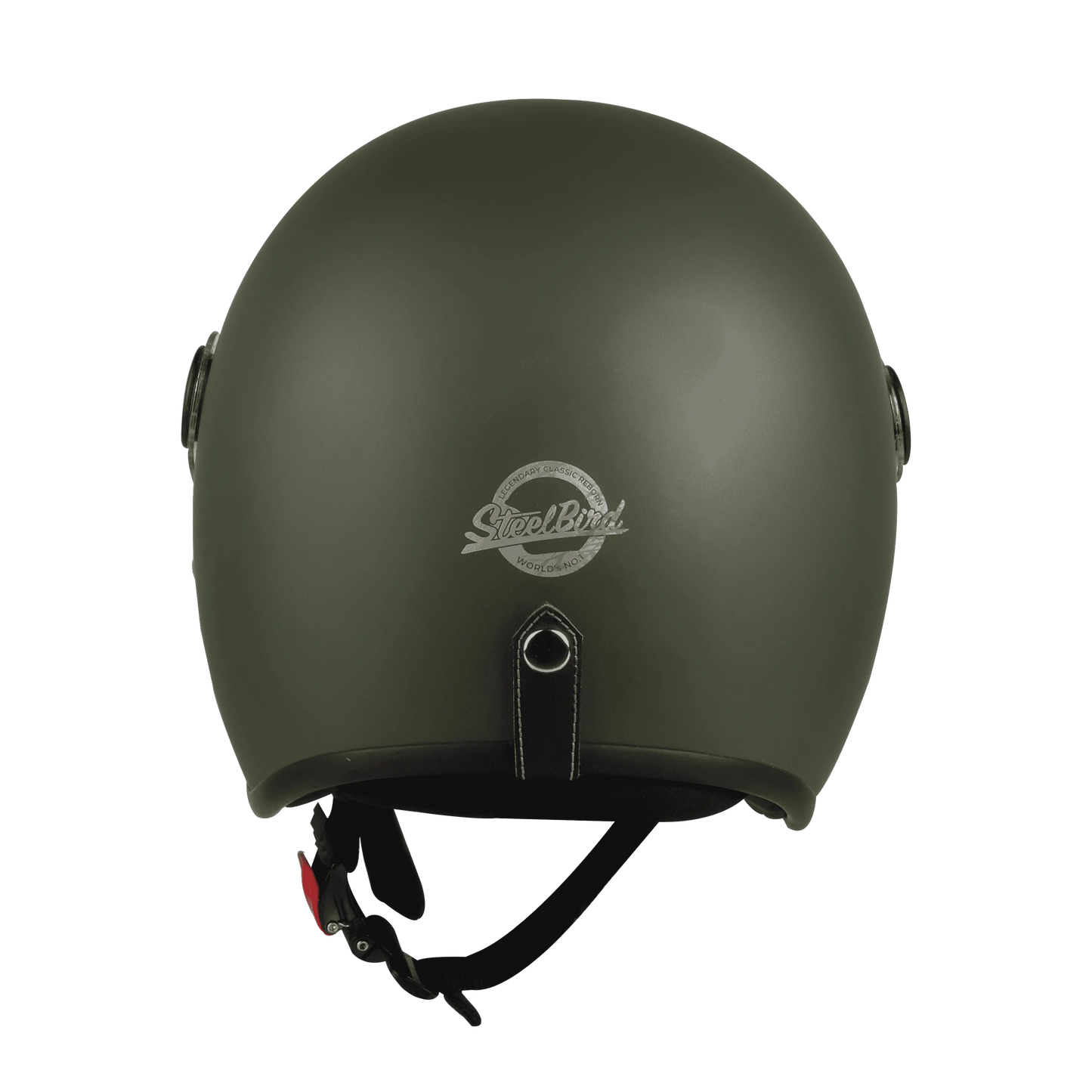 STEELBIRD Sbh 54 Vintage Matt B Green Half Face Helmet