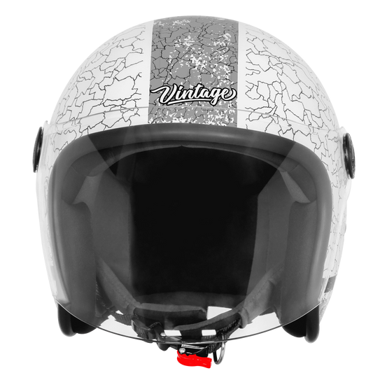 Steelbird Sbh 56 Vintage No Rules White Grey Half Face Helmet