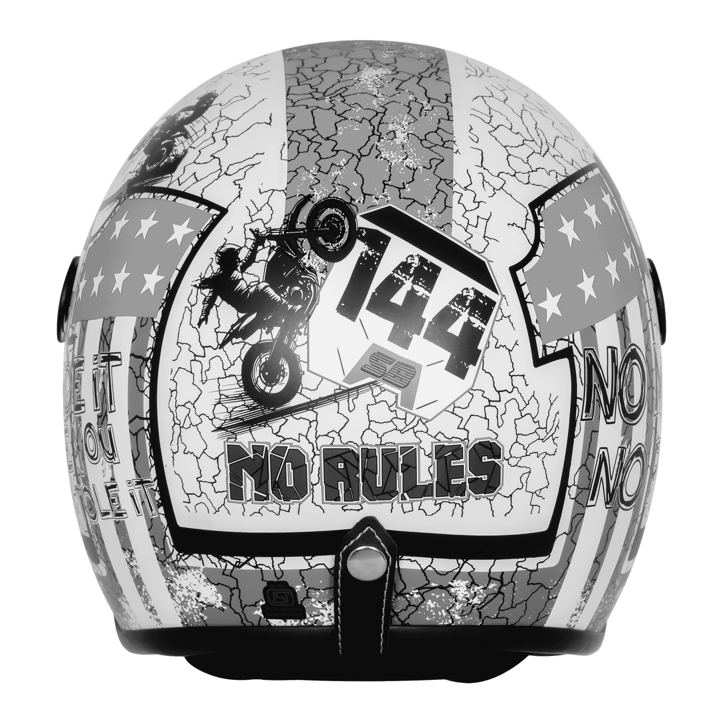 Steelbird Sbh 56 Vintage No Rules White Grey Half Face Helmet