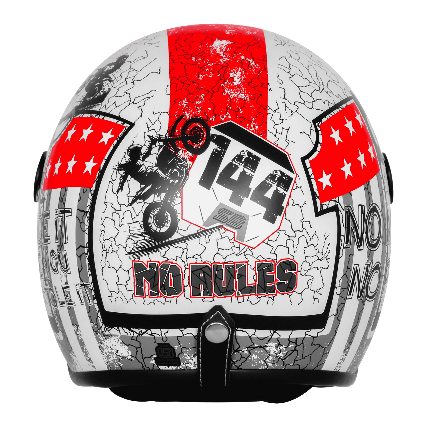 Steelbird Sbh 56 Vintage No Rules White Red Half Face Helmet