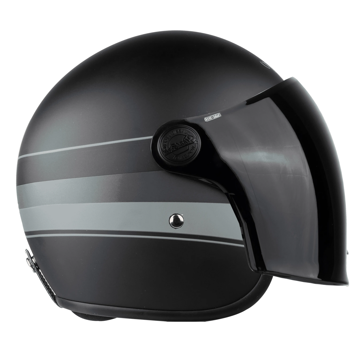 Steelbird Sbh 56 Vintage S1 Matt Black Grey Half Face Helmet