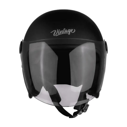 Steelbird Sbh 56 Vintage S1 Matt Black Half Face Helmet