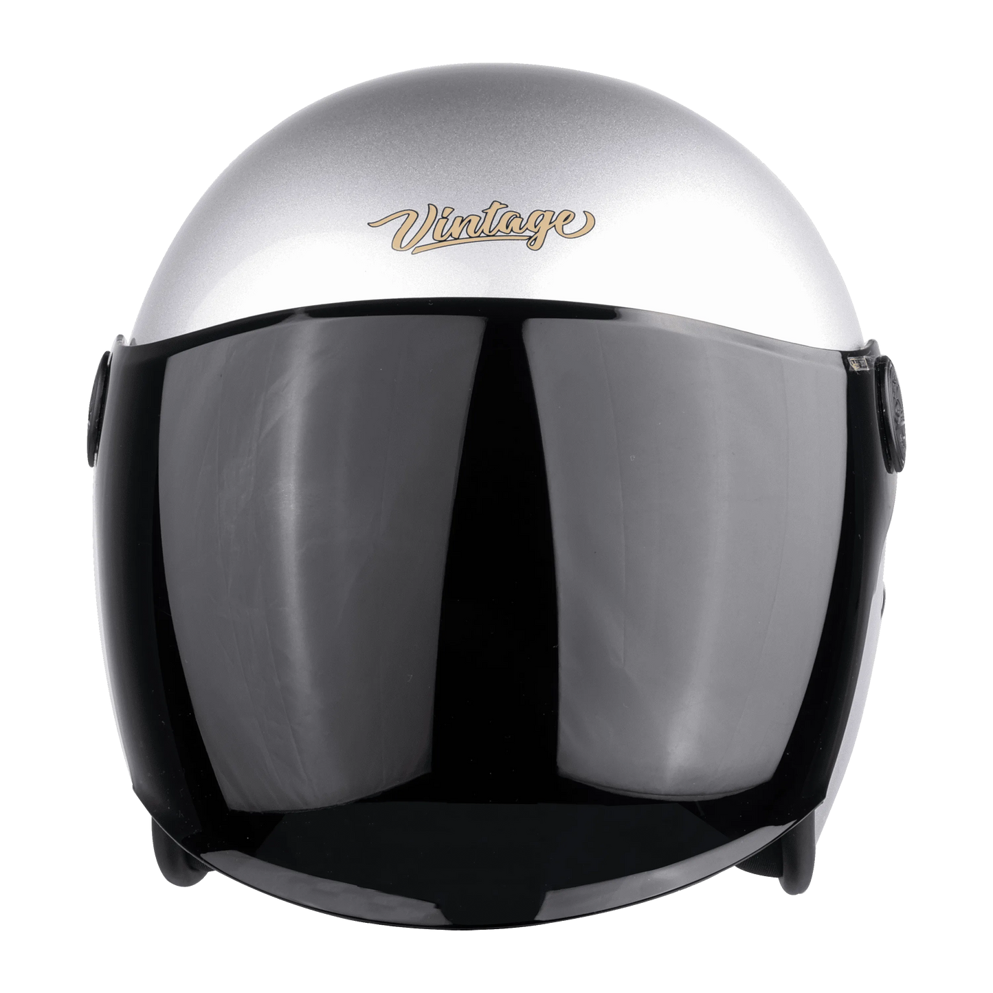 STEELBIRD Sbh 56 Vintage Silver Grey Half Face Helmet