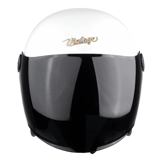 Steelbird Sbh 56 Vintage White Black Half Face Helmet