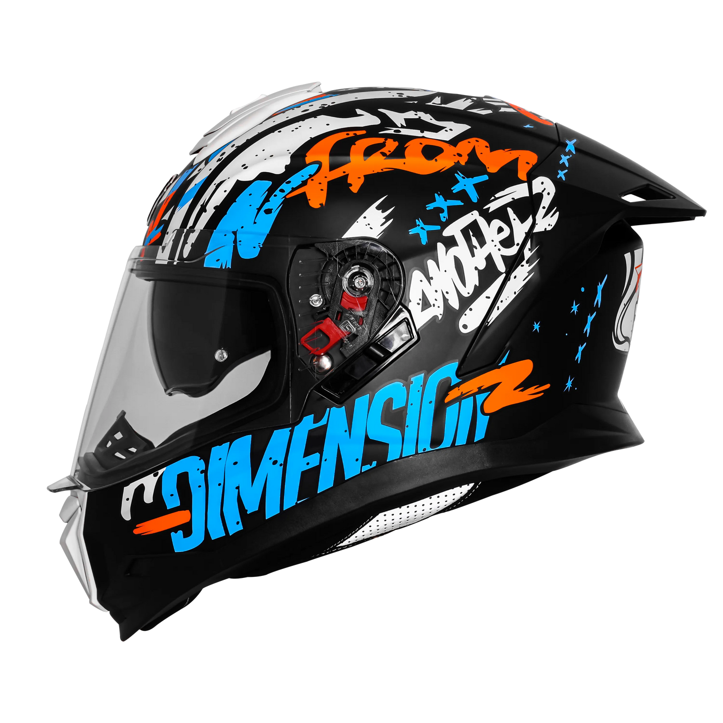 Steelbird Sbh 57 Fighter F10 Black Blue Orange Full Face Helmet