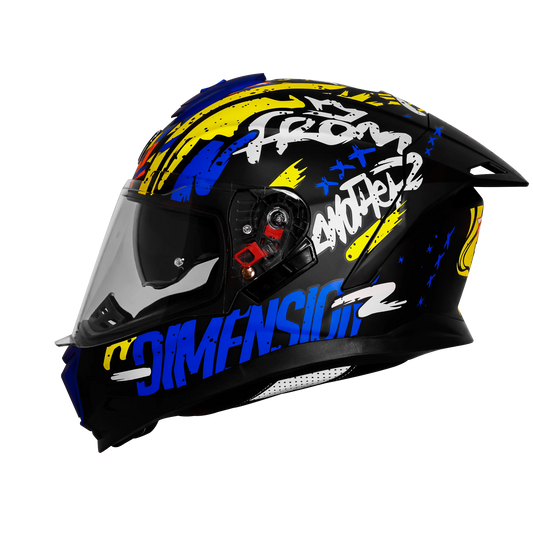 Steelbird Sbh 57 Fighter F10 Black Blue White Full Face Helmet