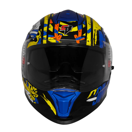 Steelbird Sbh 57 Fighter F10 Black Blue White Full Face Helmet