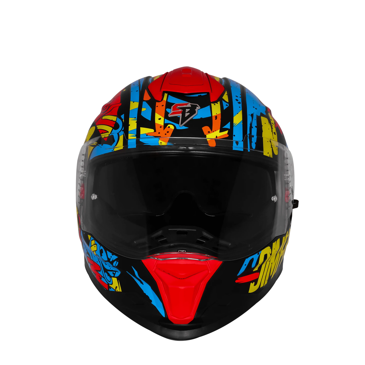 Steelbird Sbh 57 Fighter F10 Black Neon Red Full Face Helmet