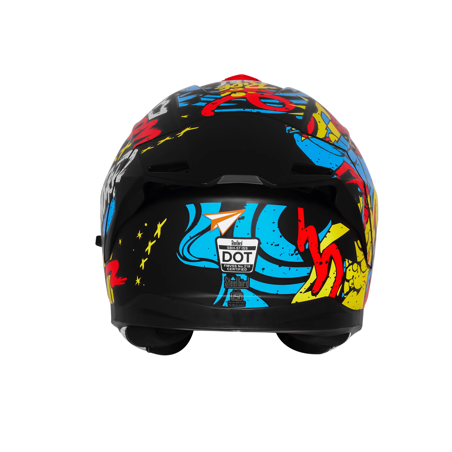 Steelbird Sbh 57 Fighter F10 Black Neon Red Full Face Helmet