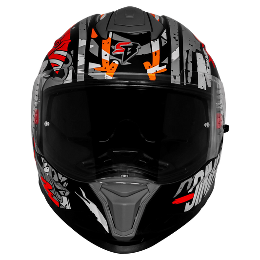 Steelbird Sbh 57 Fighter F10 Black White Red Full Face Helmet