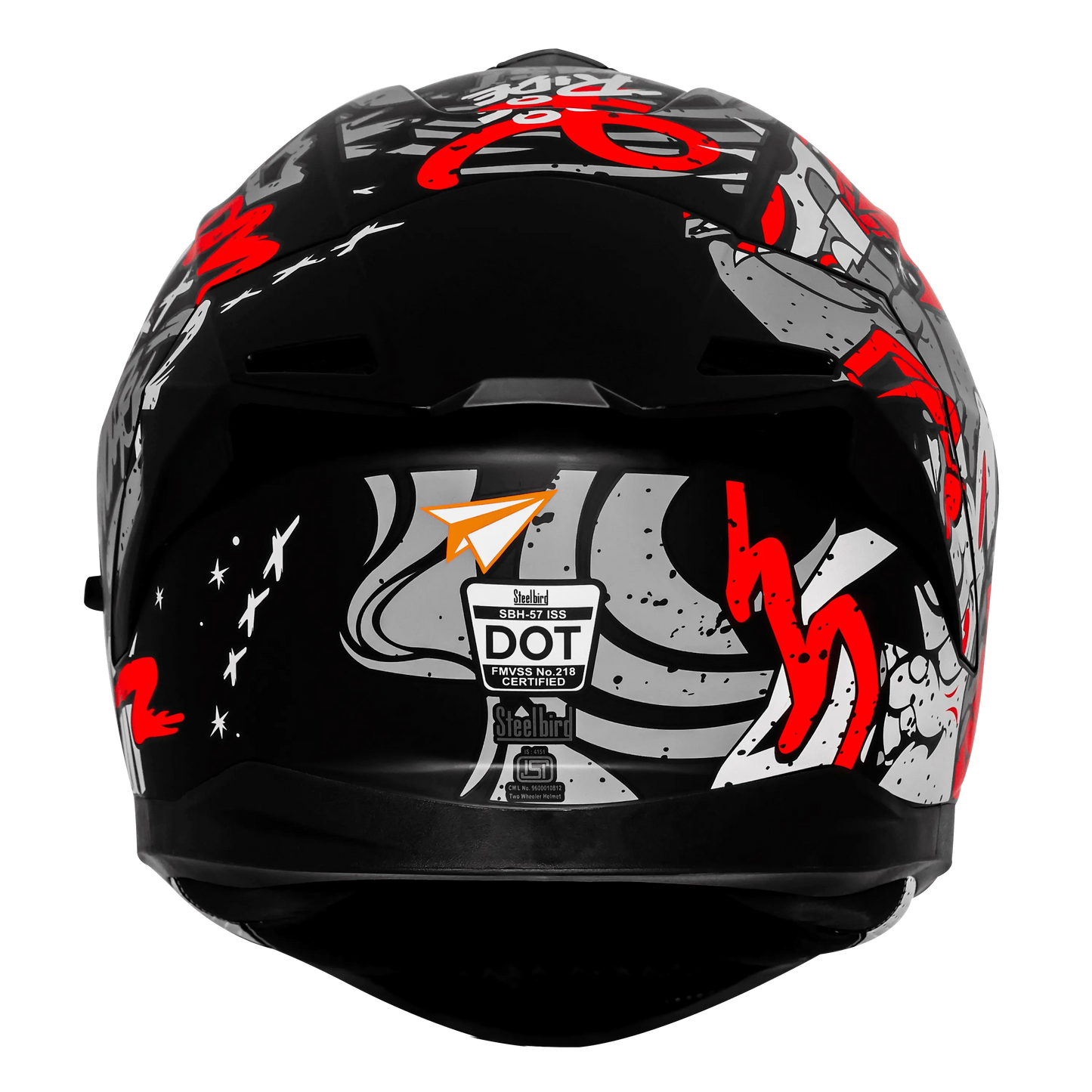Steelbird Sbh 57 Fighter F10 Black White Red Full Face Helmet