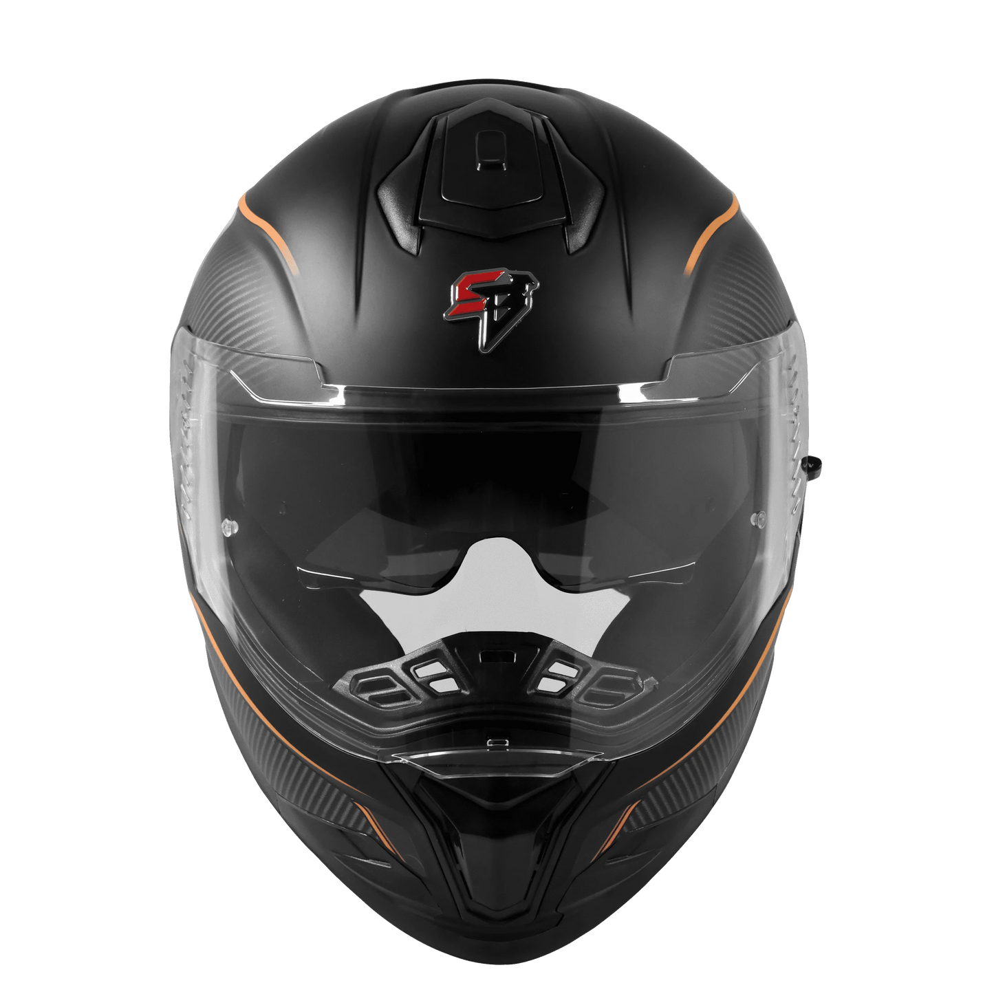 Steelbird Sbh 57 Fighter F1 Black Orange Full Face Helmet