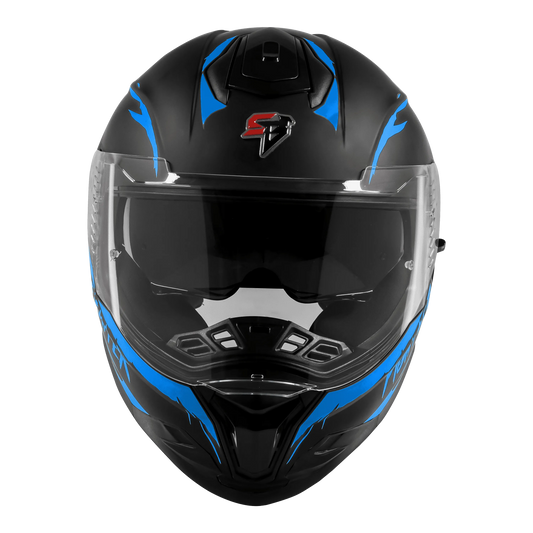 Steelbird Sbh 57 Fighter F2 Matt Black Blue Full Face Helmet