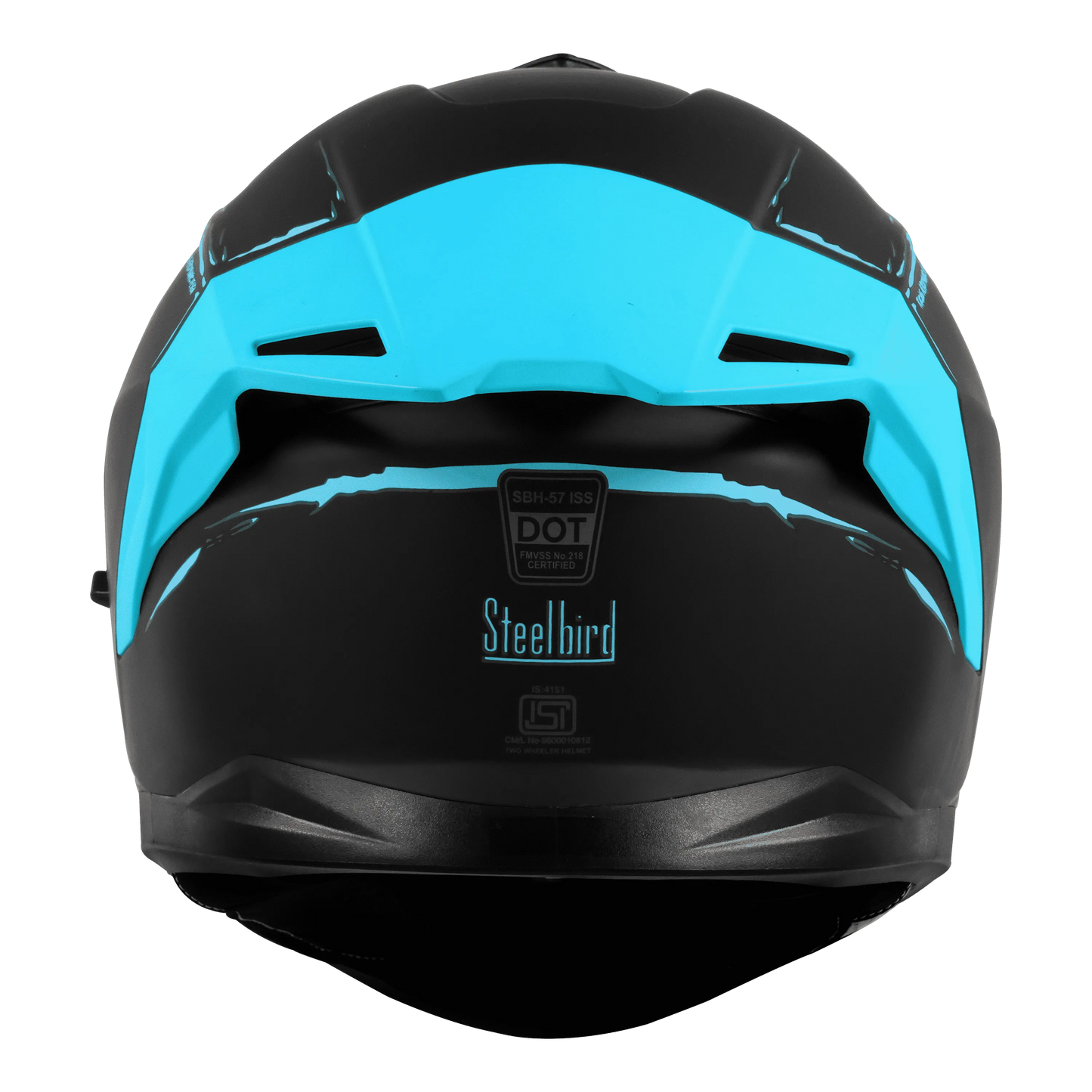 STEELBIRD Sbh 57 Fighter F2 Matt Black Jazz Blue Full Face Helmet