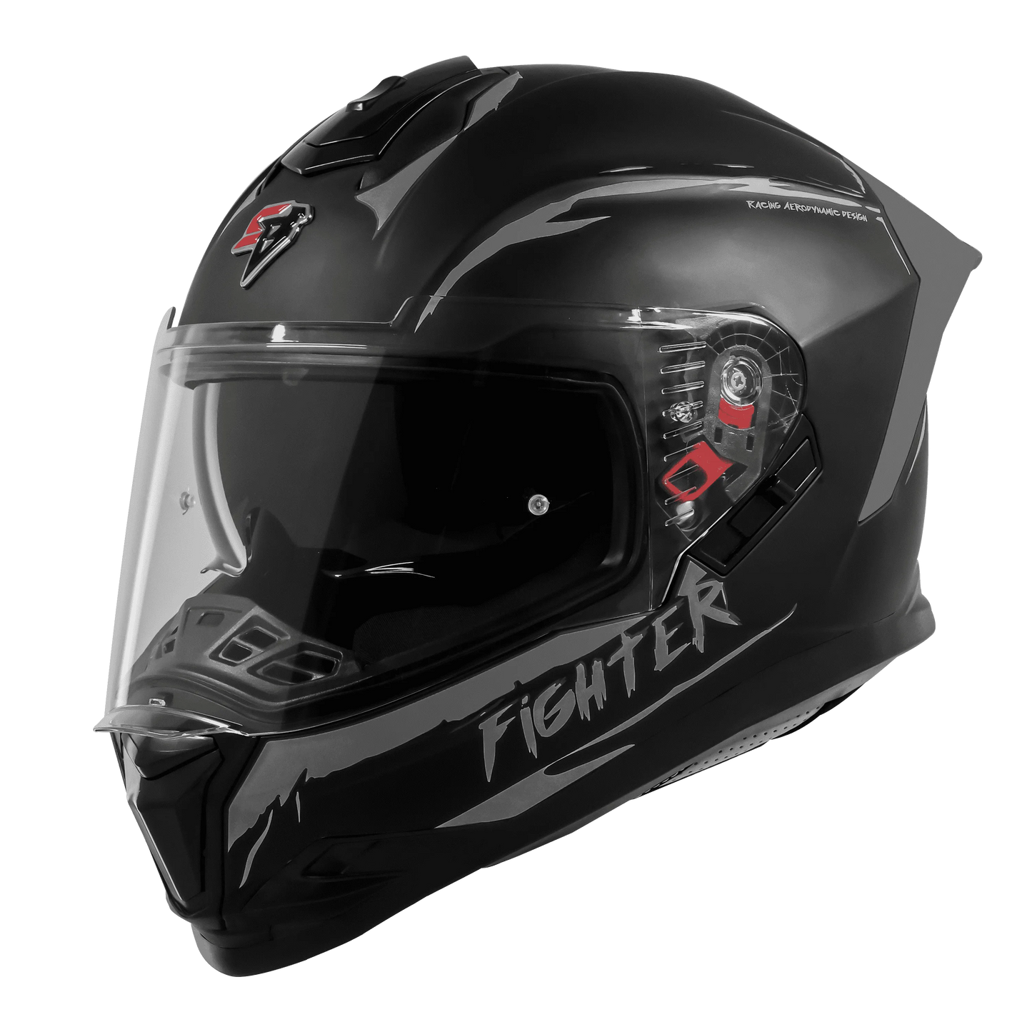 steelbird Sbh 57 Fighter F2 Matt Black Silver Full Face Helmet
