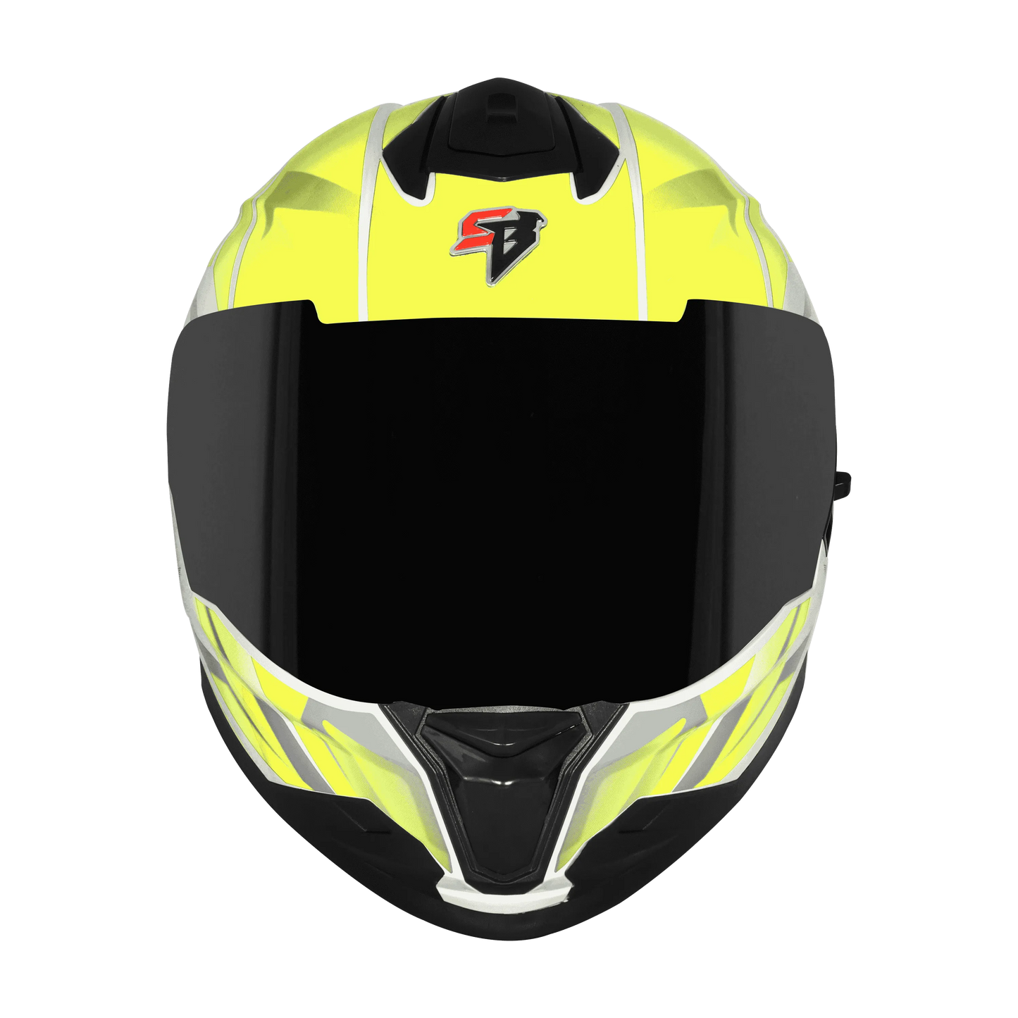 Steelbird Sbh-57 Fighter F4 White Fl Yellow Full face Helmet